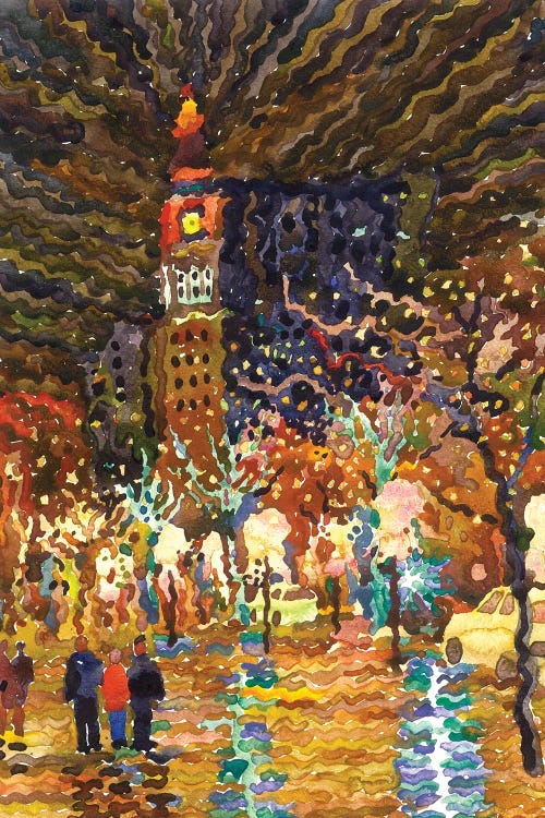 Evening Square In Denver by Tanbelia wall art