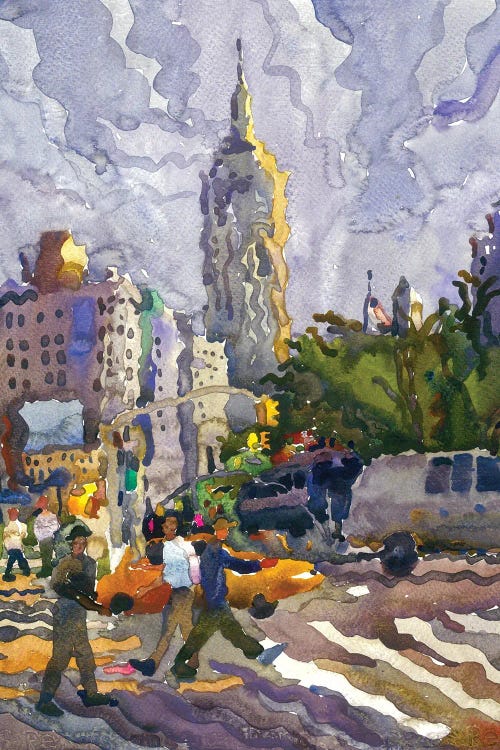 Empire State Building In Manhattan by Tanbelia wall art