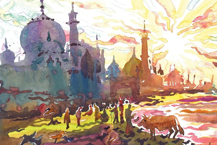 Taj Mahal On The Sunset by Tanbelia wall art