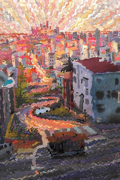 Lombard Steet In San Francisco by Tanbelia wall art