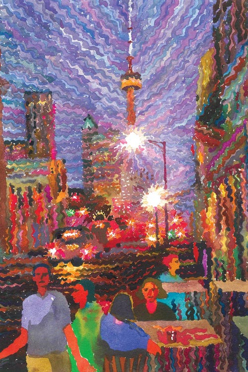Night Toronto by Tanbelia  canvas print