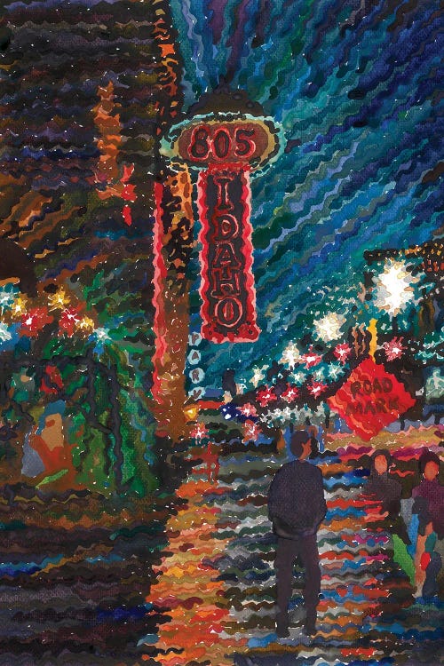 Boise Downtown At Night by Tanbelia wall art
