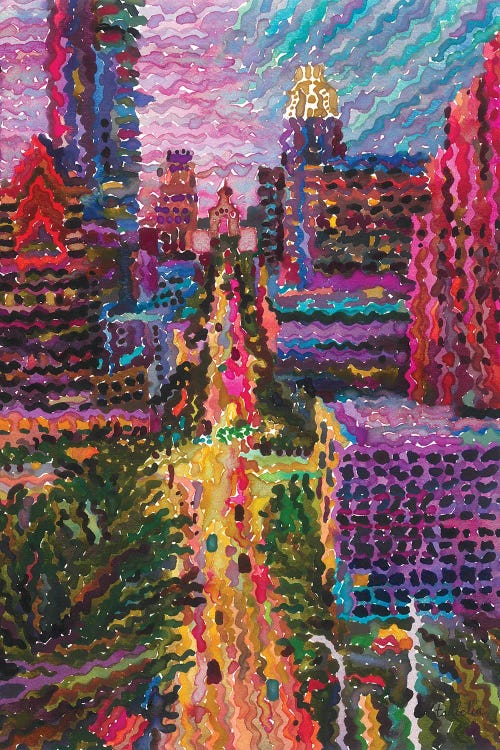 Downtown Austin by Tanbelia wall art
