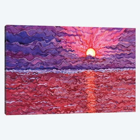Sunset At The Sea Canvas Print #TBA2} by Tanbelia Canvas Wall Art