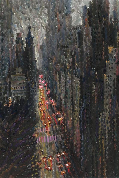 Rainy Evening In Manhattan by Tanbelia framed wall art