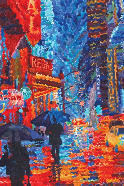 Tanbelia - Framed Fine Art Prints: Rainy Evening In Times Square by Tanbelia