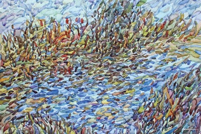 Nature Around The Quiet Lake by Tanbelia framed wall art