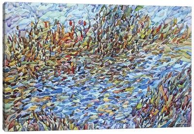Nature Around The Quiet Lake Canvas Art Print - Tanbelia