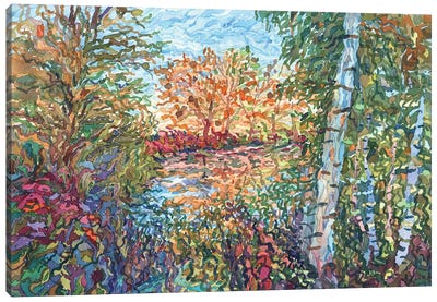 Forest Around The Pond Canvas Art Print - Tanbelia
