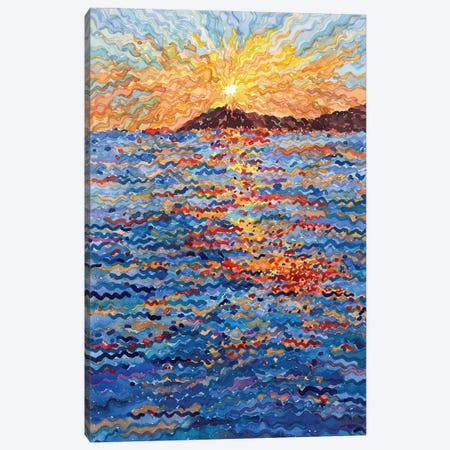 Sunset On The Adriatic Sea In Montenegro Canvas Print #TBA42} by Tanbelia Art Print