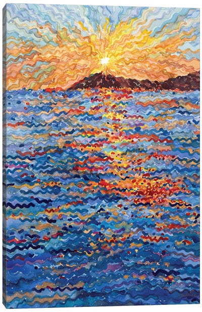 Sunset On The Adriatic Sea In Montenegro Canvas Art Print - Tanbelia