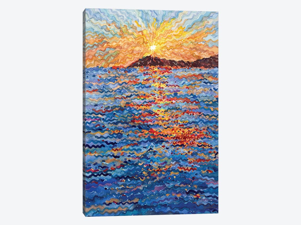 Sunset On The Adriatic Sea In Montenegro by Tanbelia 1-piece Canvas Art Print
