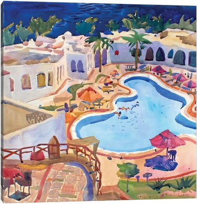 Swimming Pool Canvas Art Print - Tanbelia