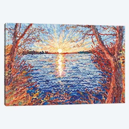 Winter Sunset Reflections Canvas Print #TBA52} by Tanbelia Canvas Wall Art