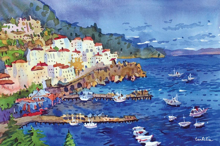 Sorrento City In Italy by Tanbelia wall art