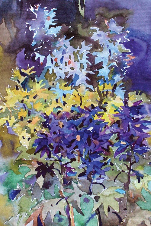 Delphinium Flowers by Tanbelia wall art