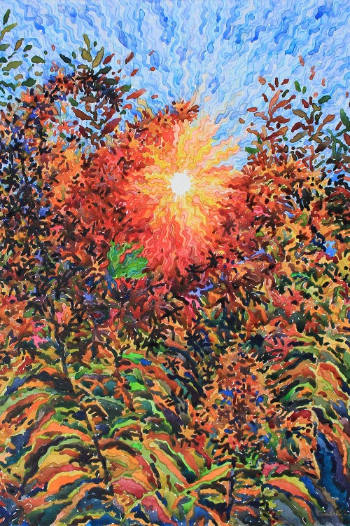 Fiery Goldenrod On The Sunset by Tanbelia  wall art