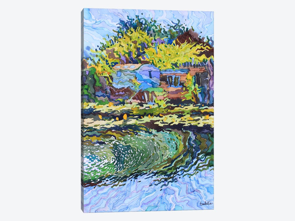 Pond And Yellow Water Lilies by Tanbelia 1-piece Canvas Artwork