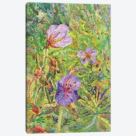 Purple Geranium Flowers Canvas Print #TBA7} by Tanbelia Art Print