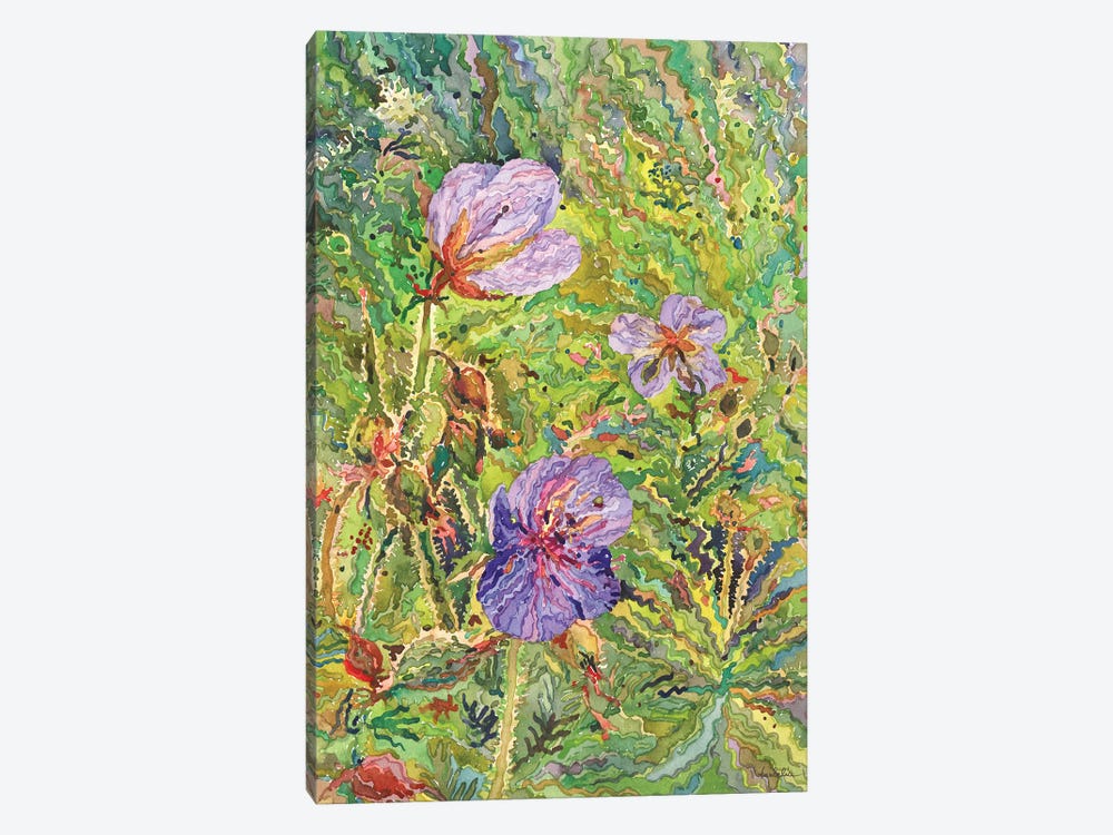 Purple Geranium Flowers by Tanbelia 1-piece Canvas Wall Art