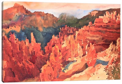 Bryce Canyon National Park In Utah Canvas Art Print - Red Art