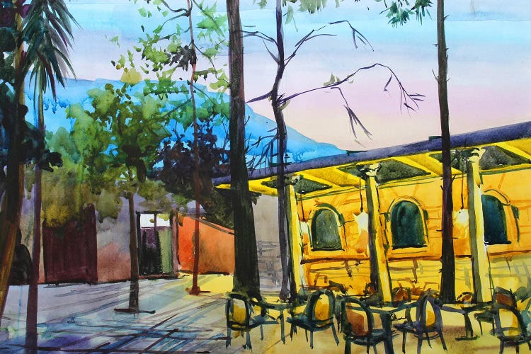 Night Cafe In The Mountains by Tanbelia wall art
