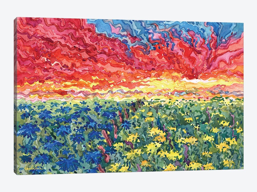 Sunset On The Ukrainian Field by Tanbelia 1-piece Canvas Print