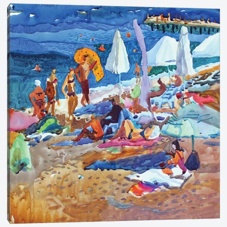 On The Beach Canvas Print #TBA99} by Tanbelia Canvas Art
