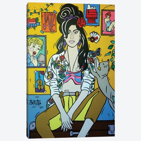Amy Winehouse I Canvas Print #TBB10} by Talita Barbosa Canvas Art Print