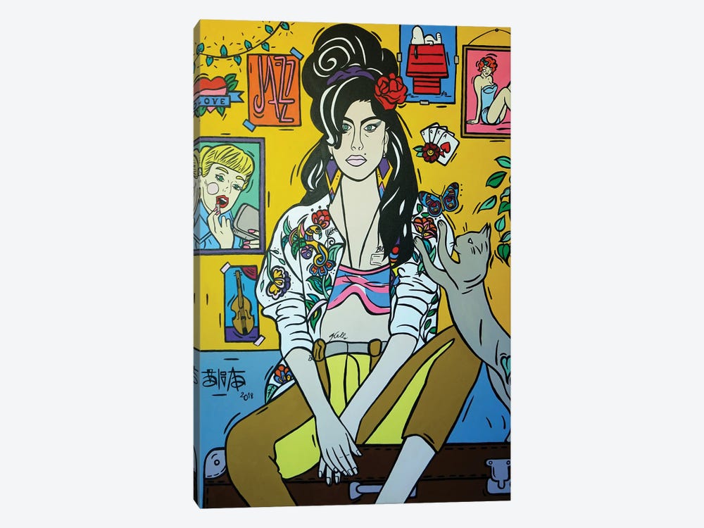 Amy Winehouse I by Talita Barbosa 1-piece Canvas Wall Art