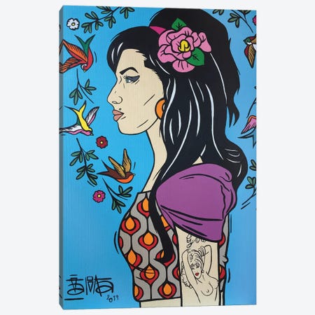 Amy Winehouse III Canvas Print #TBB12} by Talita Barbosa Canvas Art Print