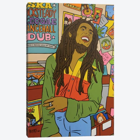 Bob Marley Canvas Print #TBB14} by Talita Barbosa Canvas Wall Art