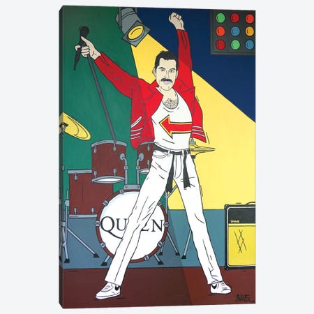 Freddie Mercury I Canvas Print #TBB15} by Talita Barbosa Canvas Artwork
