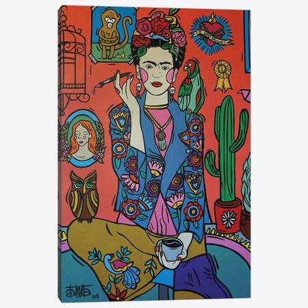 Frida Kahlo I Canvas Print #TBB17} by Talita Barbosa Canvas Wall Art