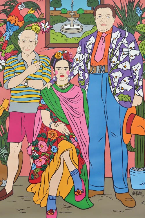 Frida Kahlo, Pablo Picasso and Diego Rivera