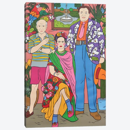 Frida Kahlo, Pablo Picasso and Diego Rivera Canvas Print #TBB20} by Talita Barbosa Canvas Art