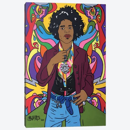 Jimi Hendrix Canvas Print #TBB2} by Talita Barbosa Canvas Print