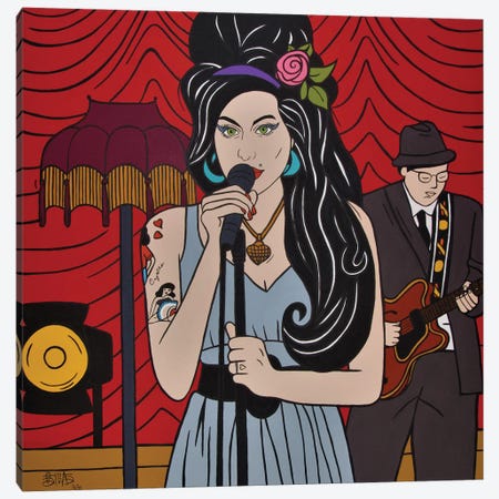 Amy Winehouse Canvas Print #TBB9} by Talita Barbosa Canvas Art Print