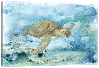 Under Sea Life I Canvas Art Print - Turquoise Art