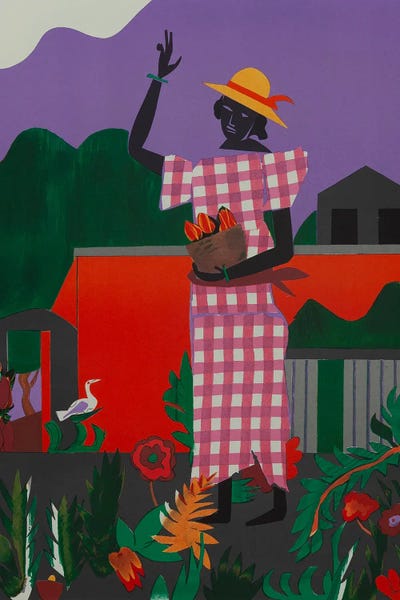 Romare Bearden: Girl In The Garden by Romare Bearden