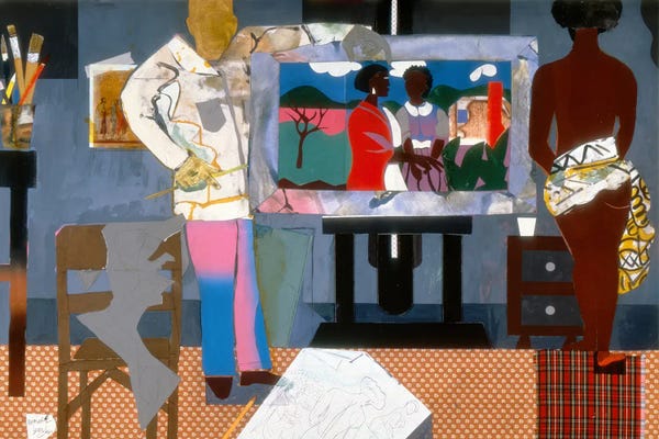 Romare Bearden: Artist With Painting And Model by Romare Bearden