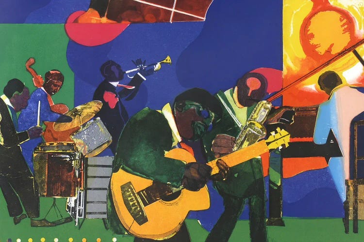 Jamming At The Savoy by Romare Bearden wall art