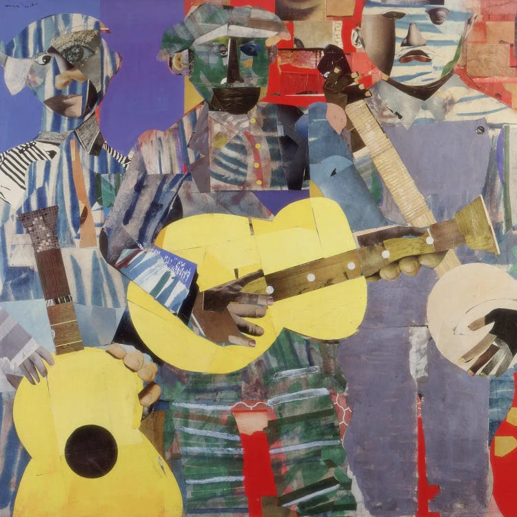 Three Folk Musicians by Romare Bearden wall art