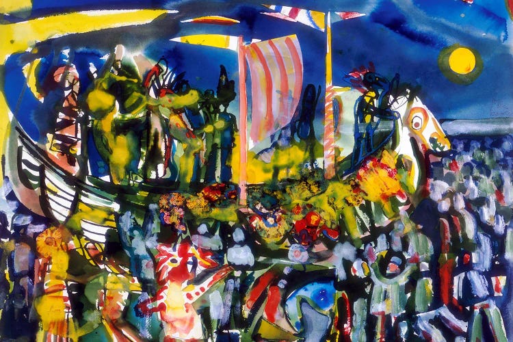 The Carnival Begins by Romare Bearden wall art