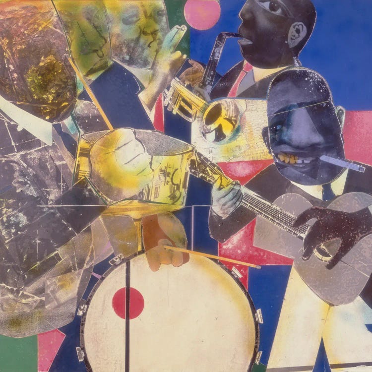 Kansas City 4/4 by Romare Bearden wall art