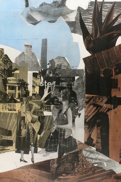 Hot Off the Presses: Two Women In A Harlem Courtyard II by Romare Bearden
