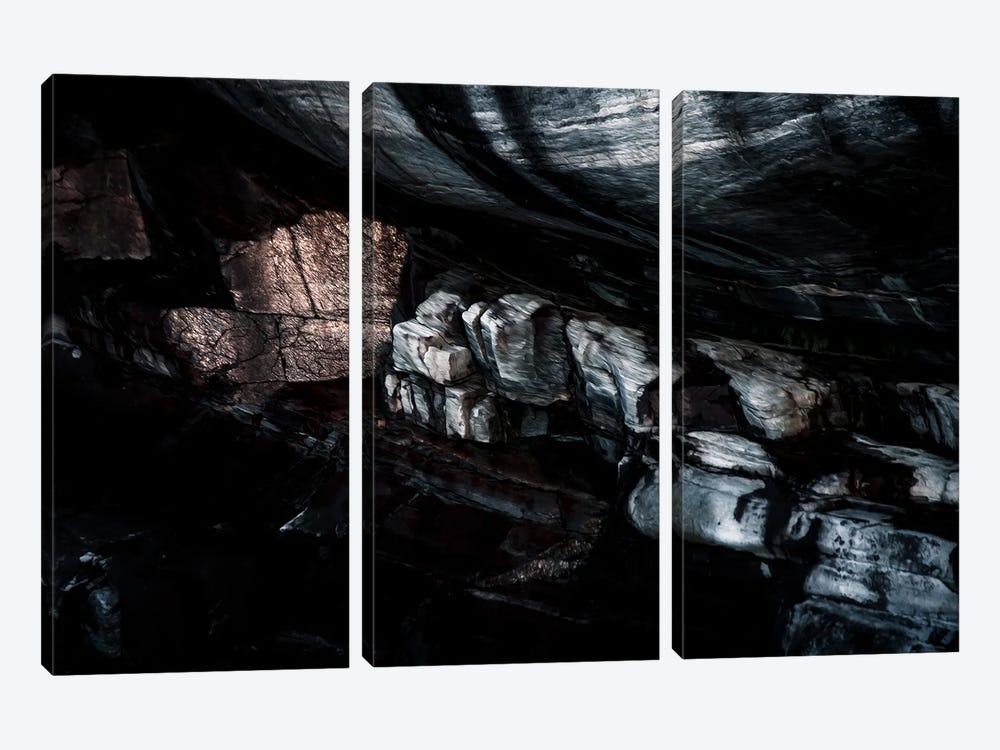 Shadowy Caves by Thomas Berge 3-piece Canvas Wall Art