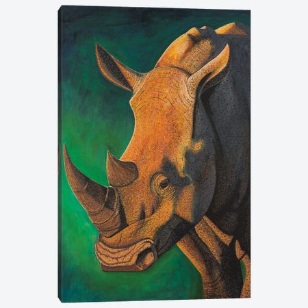 Rhinoceros Canvas Print #TBH105} by Teal Buehler Canvas Art Print