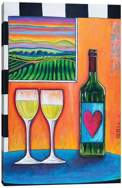 Vine To Wine Canvas Art Print - Teal Buehler