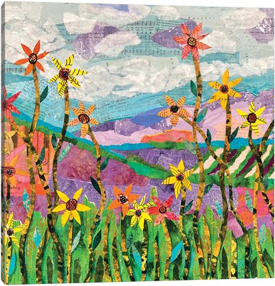 Wildflowers Canvas Art Print - Teal Buehler